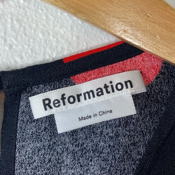 Reformation Black/Red Polka Dot Janae Dress 0 - Picture 8 of 9